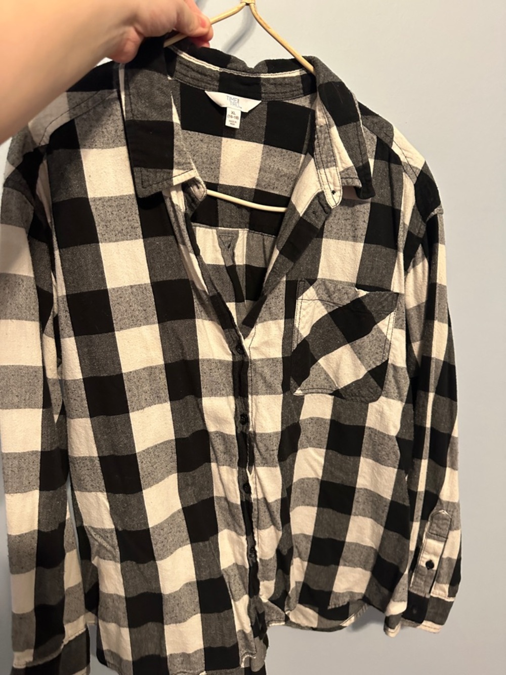 Black & White Buffalo Check Button-Up Shirt